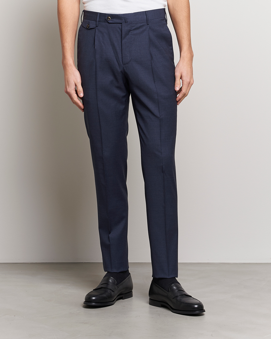 Mies | Housut | PT01 | Gentleman Fit Wool Trousers Dark Blue