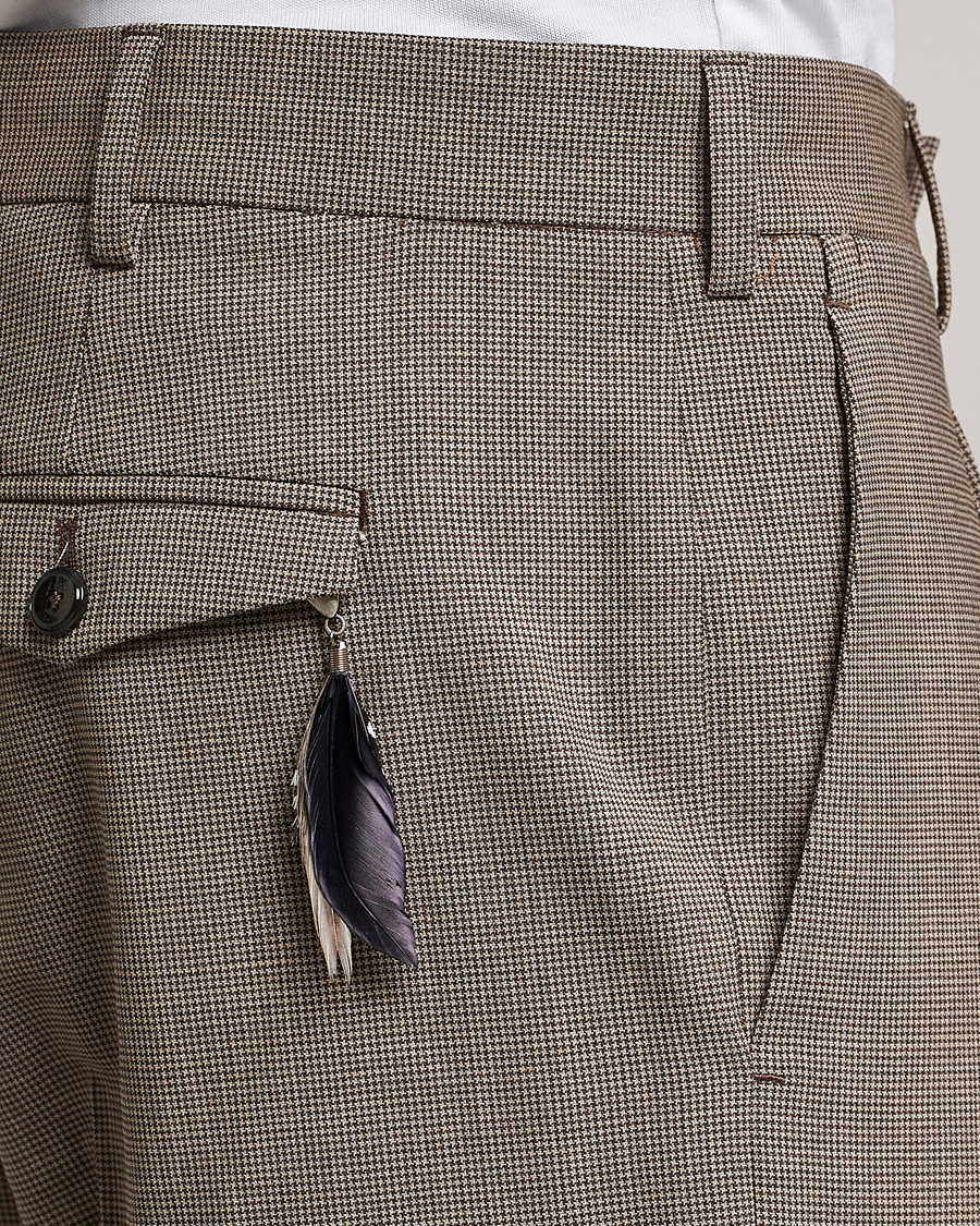 Mies | Housut | PT01 | Slim Fit Pleated Soft Wool Trousers Beige