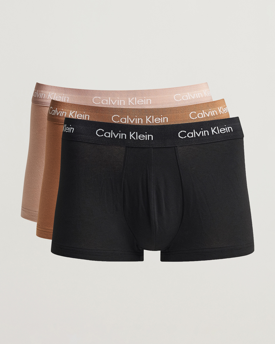 Mies | Alusvaatteet | Calvin Klein | Cotton Stretch Trunk 3-Pack Black/Khaki/Beige