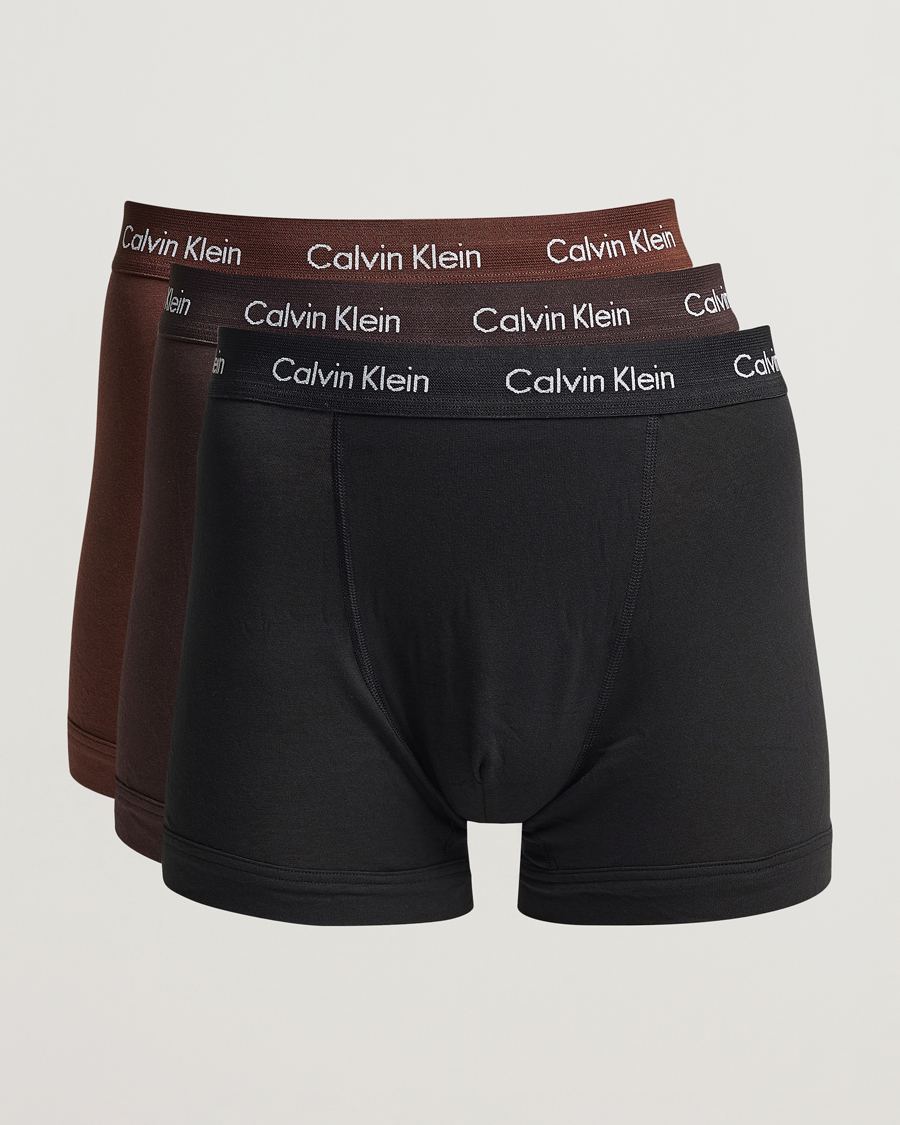 Mies | Alusvaatteet | Calvin Klein | Cotton Stretch Trunk 3-Pack Black/Umber/Woodland
