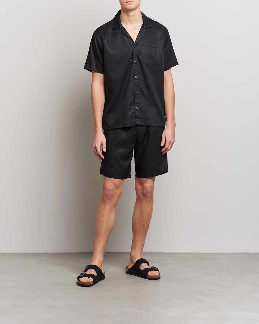 Mies | Kauluspaidat | Calvin Klein | Lyocell Short Sleeve Loungewear Shirt Black