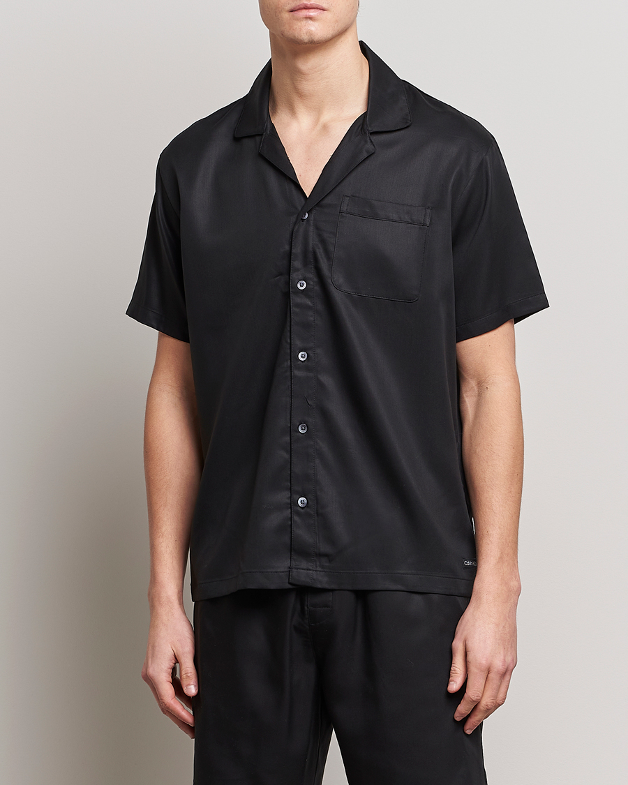 Mies | Calvin Klein | Calvin Klein | Lyocell Short Sleeve Loungewear Shirt Black