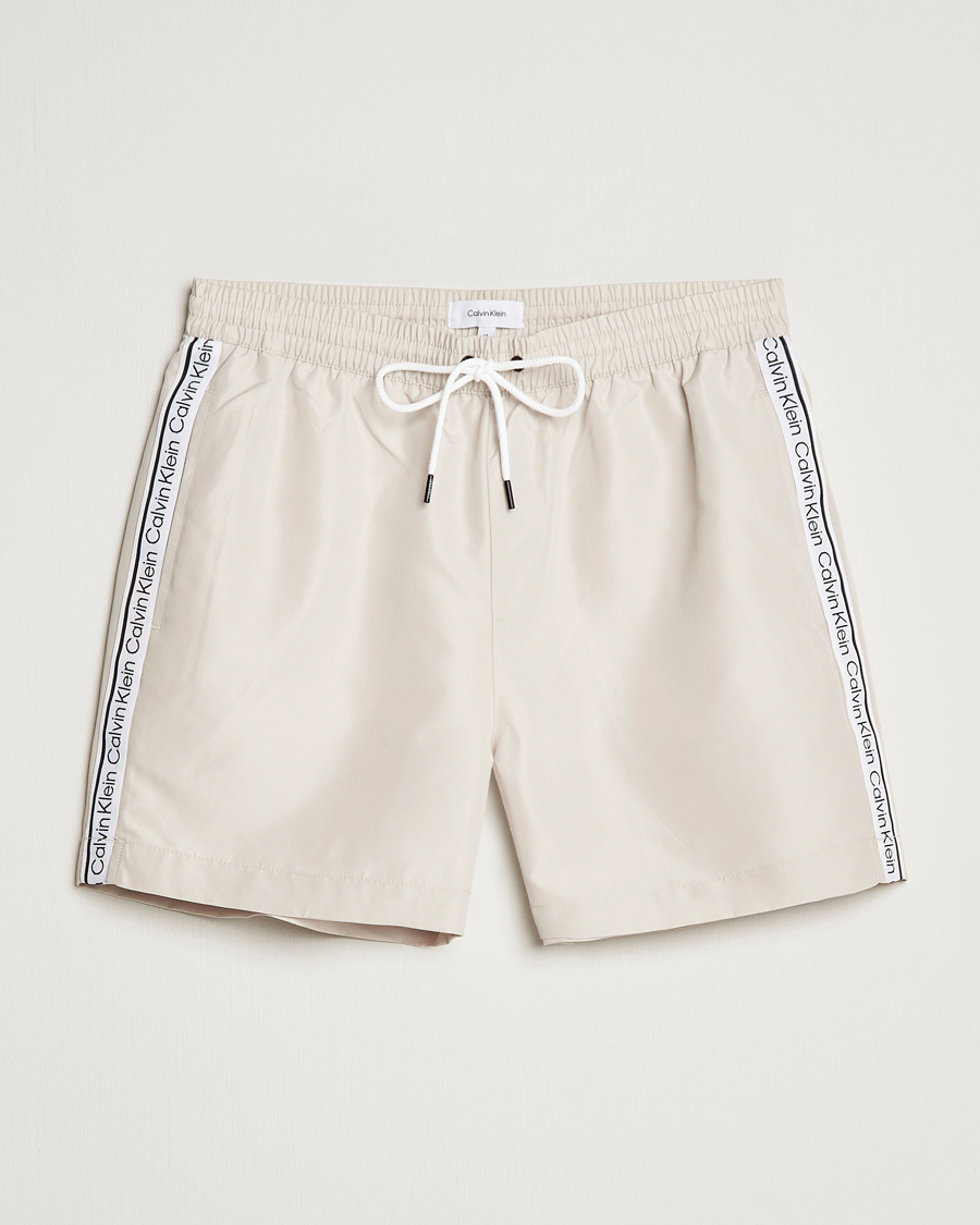 Mies | Uimahousut | Calvin Klein | Side Logo Drawstring Swimshorts Stony Beige