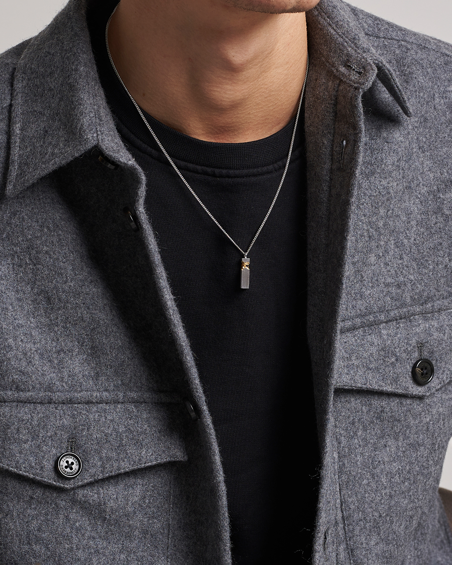 Mies | Asusteet | Tom Wood | Mined Cube Pendant Necklace Silver/Black