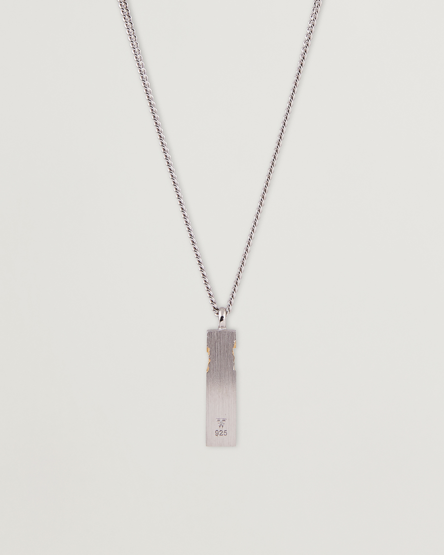 Mies | Tom Wood Mined Cube Pendant Necklace Silver/Black | Tom Wood | Mined Cube Pendant Necklace Silver/Black