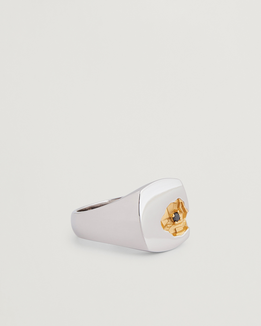 Mies | Tom Wood Mined Ring Large Diamond Silver/Black | Tom Wood | Mined Ring Large Diamond Silver/Black