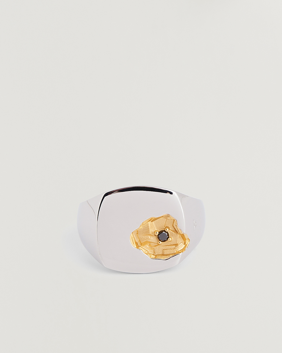 Mies | Tom Wood Mined Ring Large Diamond Silver/Black | Tom Wood | Mined Ring Large Diamond Silver/Black