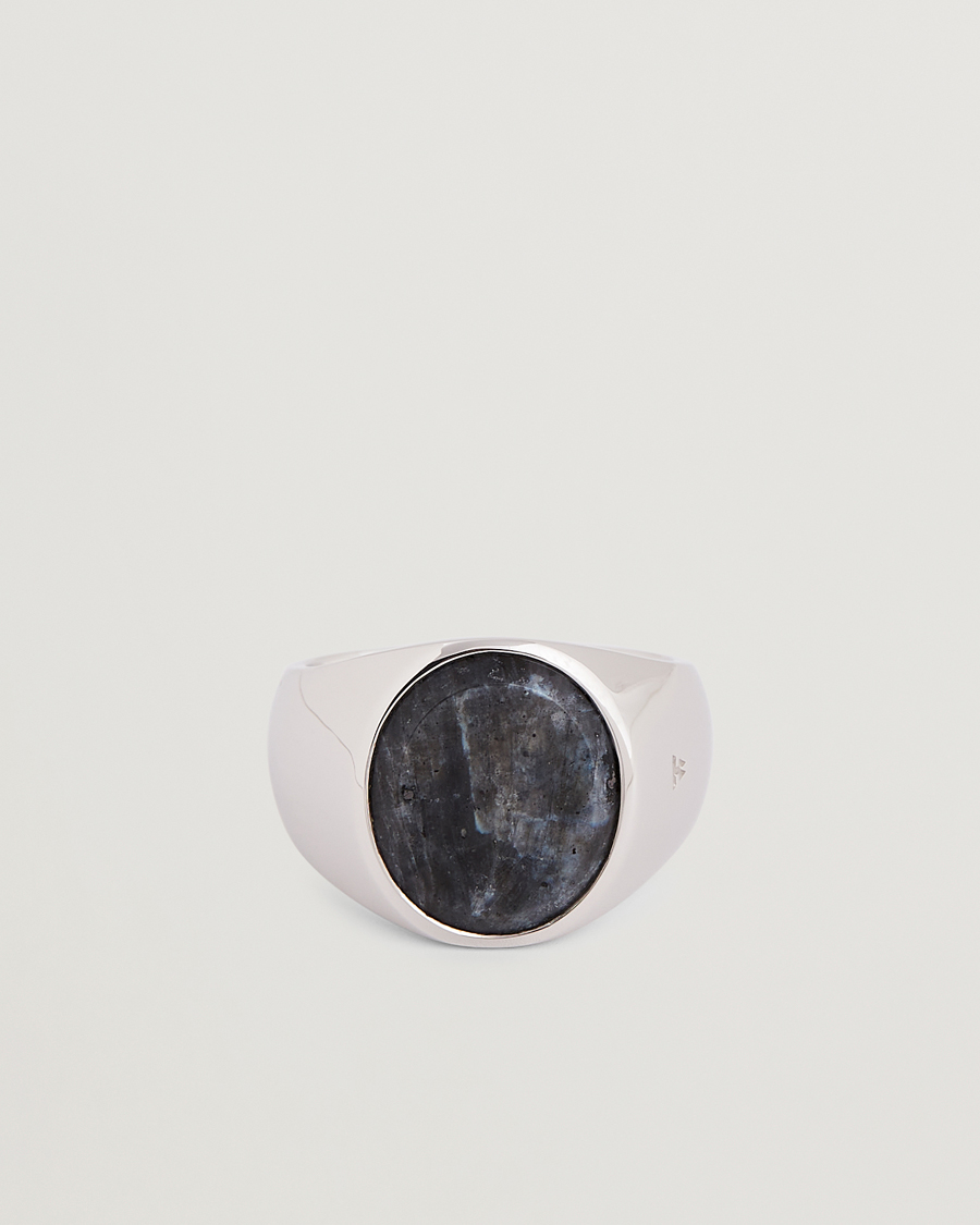 Mies | Tom Wood Oval Larvikite Ring Silver | Tom Wood | Oval Larvikite Ring Silver