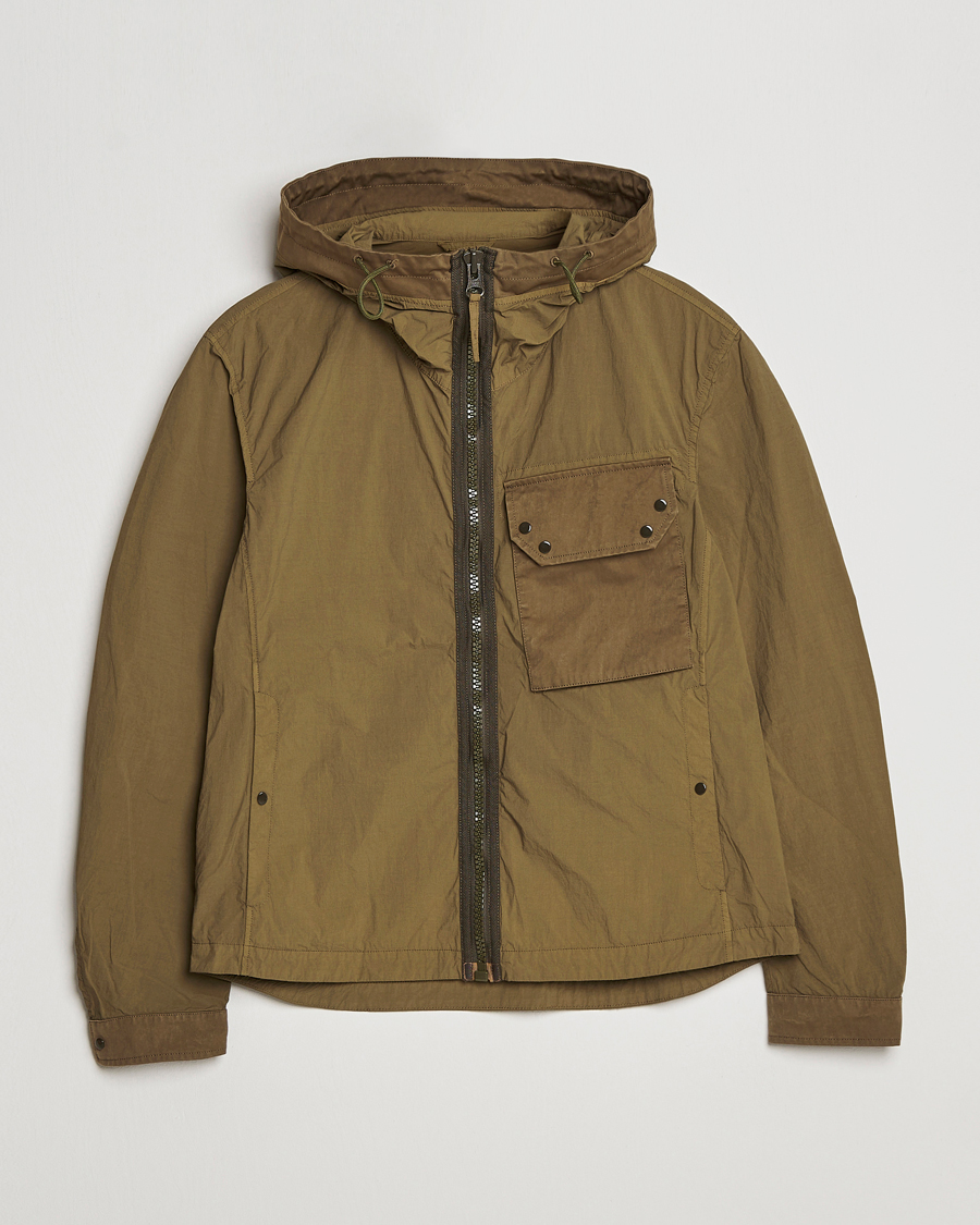 Mies | Takit | Ten c | Garment Dyed Nylon Hooded Jacket Olive