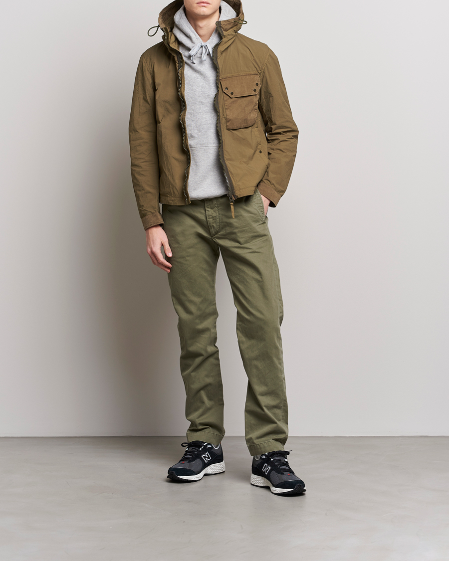 Mies | Takit | Ten c | Garment Dyed Nylon Hooded Jacket Olive