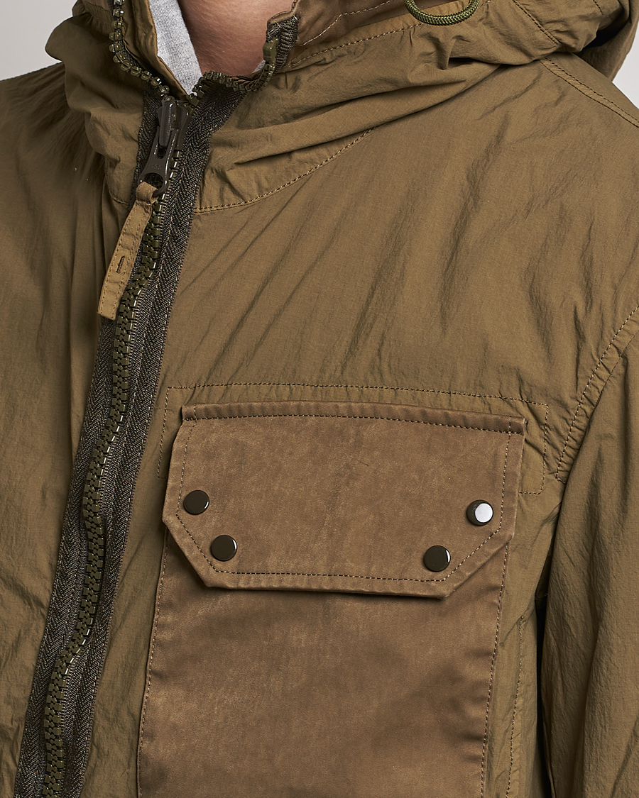 Mies | Takit | Ten c | Garment Dyed Nylon Hooded Jacket Olive