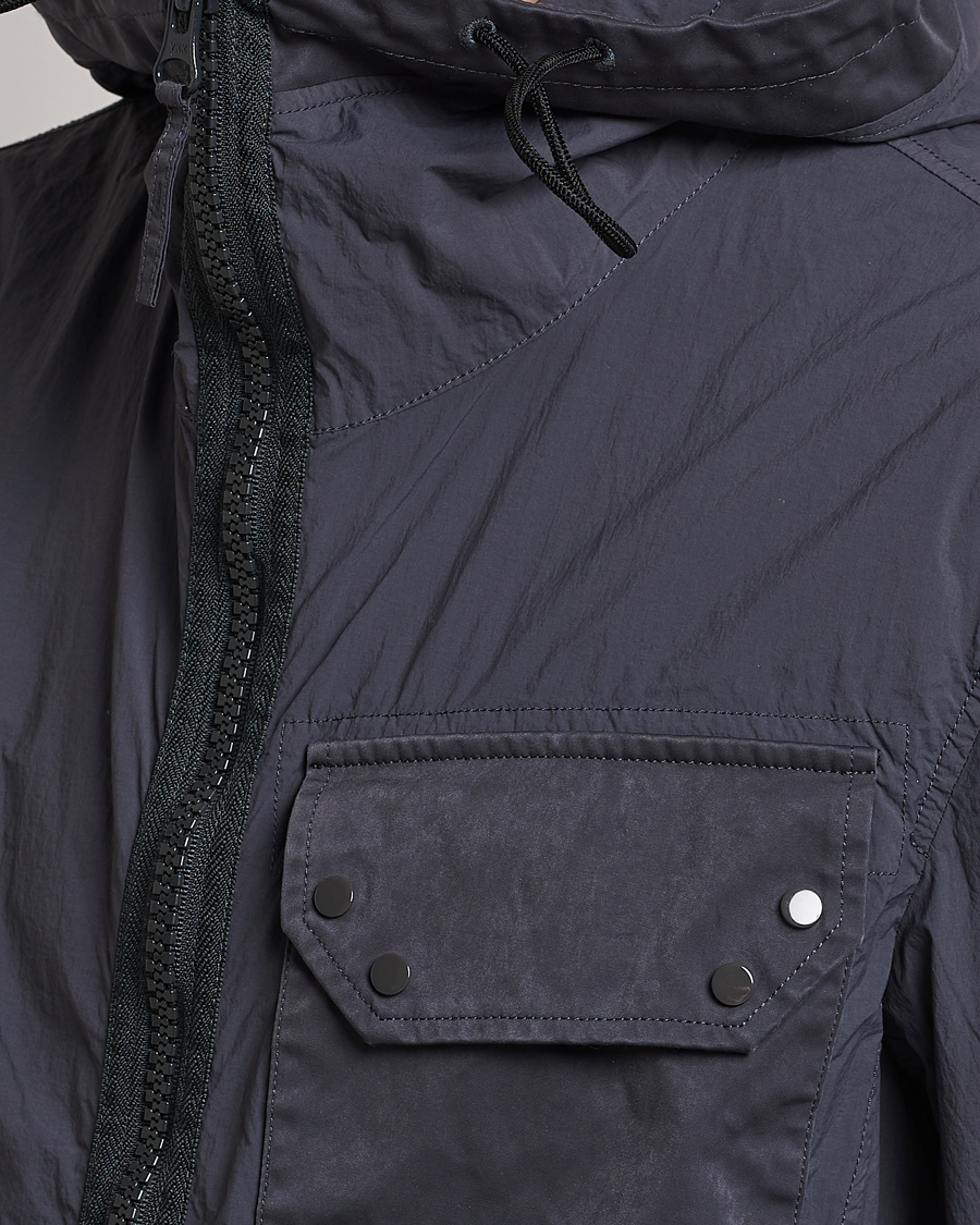 Mies | Takit | Ten c | Garment Dyed Nylon Hooded Jacket Blue Grey