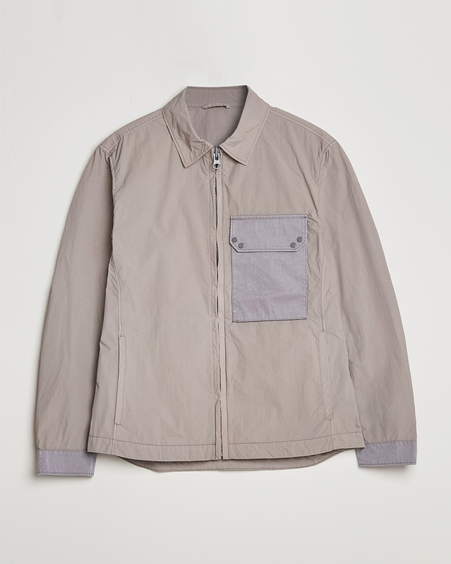 Mies | Takit | Ten c | Garment Dyed Nylon Jacket Light Grey