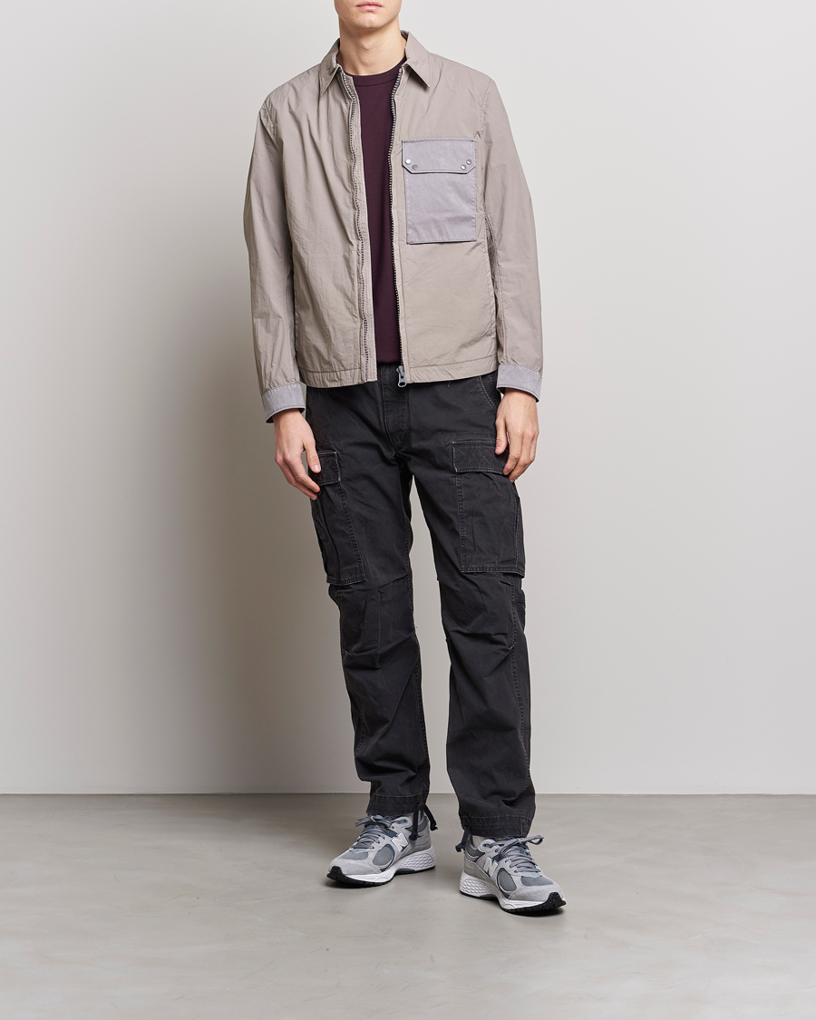 Mies | Takit | Ten c | Garment Dyed Nylon Jacket Light Grey
