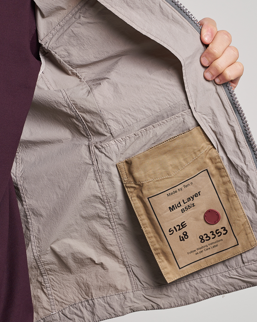 Mies | Takit | Ten c | Garment Dyed Nylon Jacket Light Grey