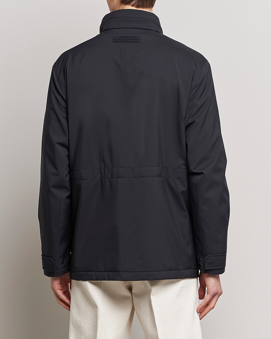 Mies | Takit | Zegna | Water Repellent Nylon Field Jacket Navy