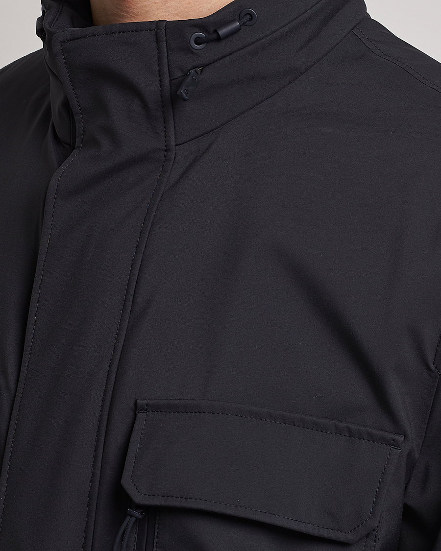 Mies | Takit | Zegna | Water Repellent Nylon Field Jacket Navy