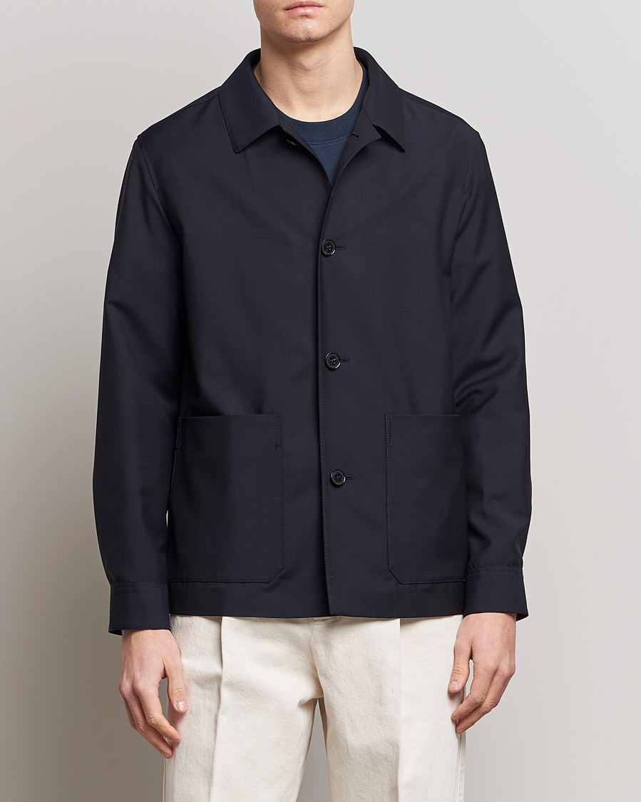Mies | Zegna | Zegna | Wool/Mohair Chore Jacket Navy