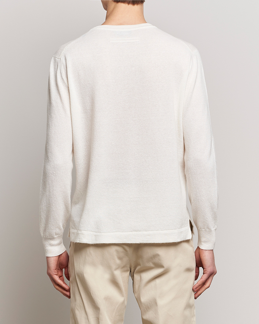 Mies | Puserot | Zegna | Oasi Cashmere/Linen Crew Neck Sweater Off White