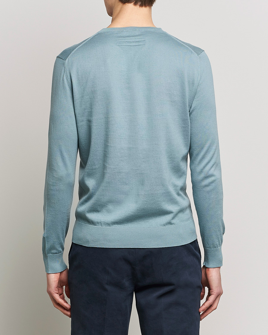 Mies | Puserot | Zegna | Premium Cotton Crew Neck Sweater Teal