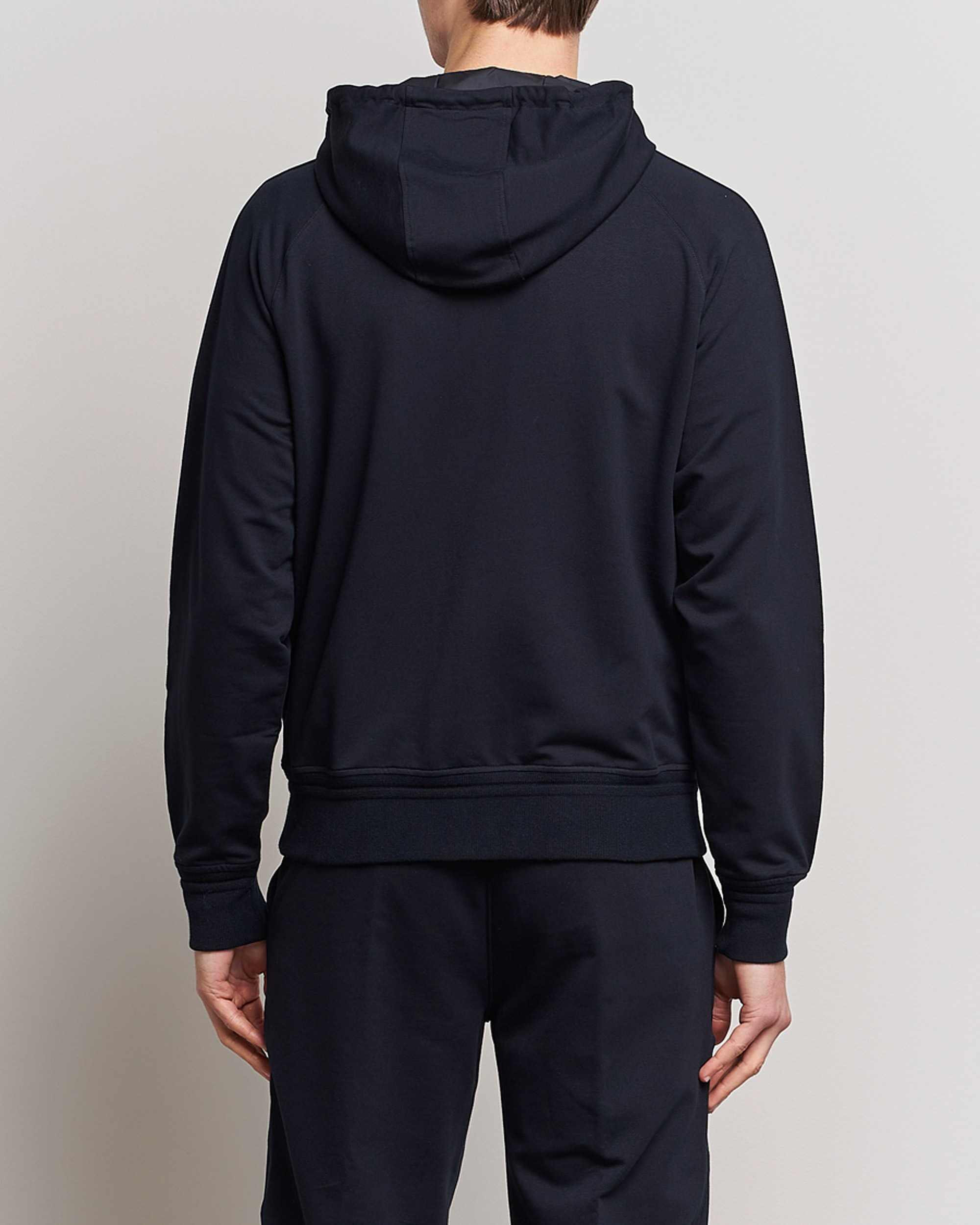 Mies | Puserot | Zegna | Cotton Stretch Zip Hoodie Navy