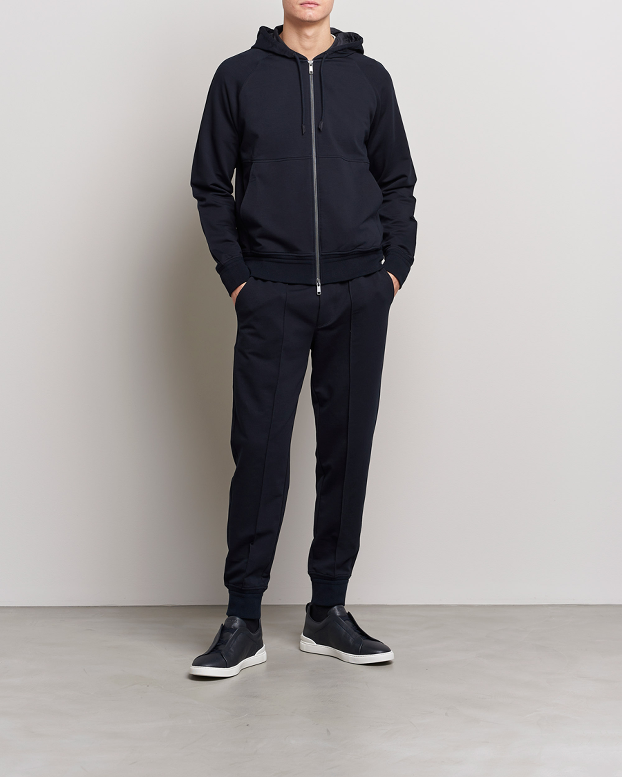 Mies | Housut | Zegna | Cotton Stretch Joggers Navy