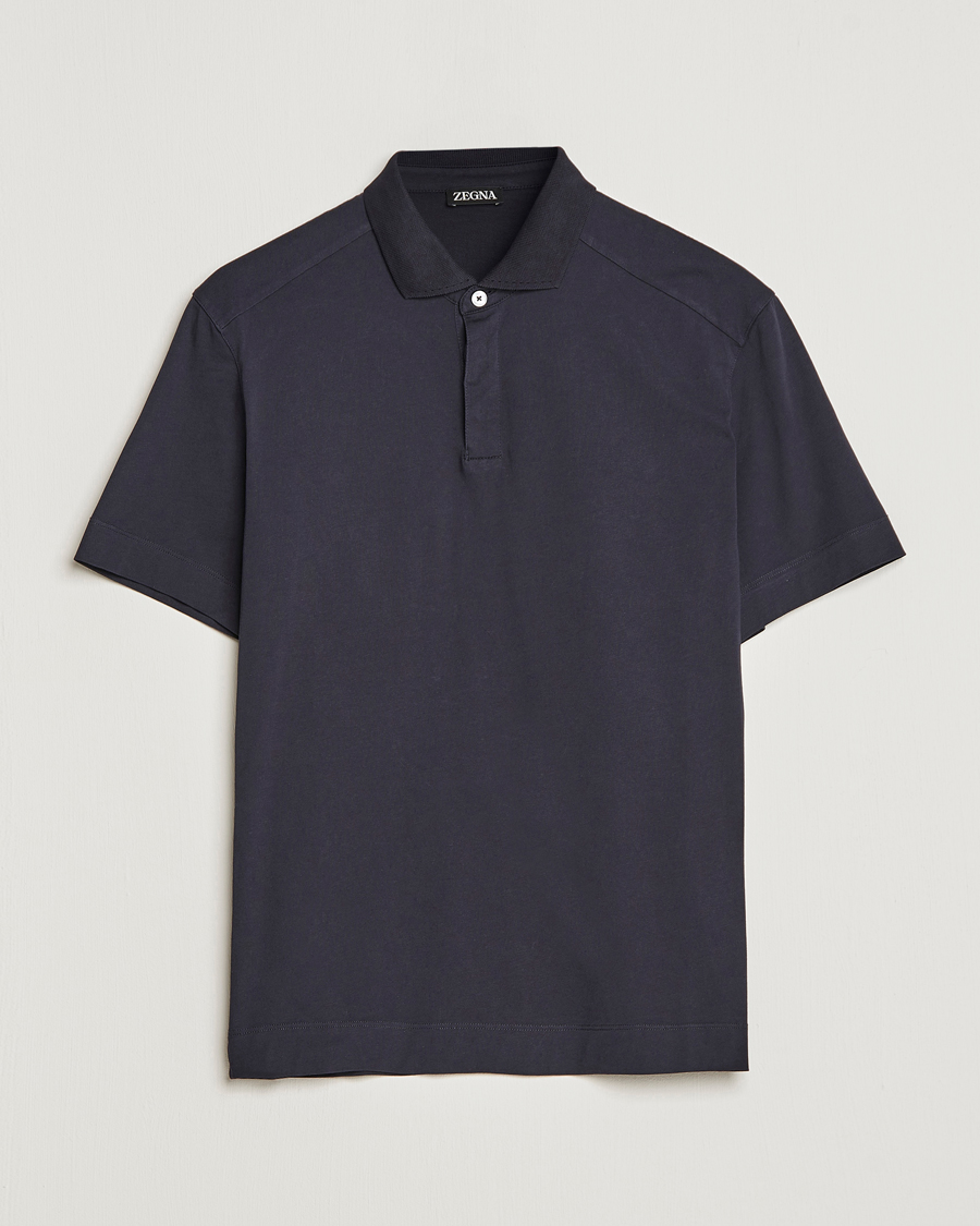 Mies | Pikeet | Zegna | Cotton Jersey Polo Navy