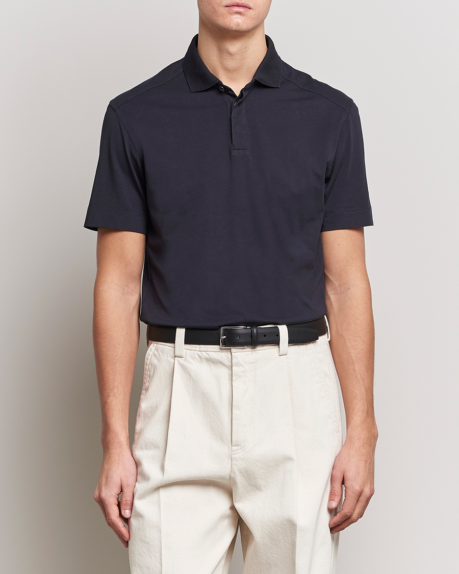 Mies | Pikeet | Zegna | Cotton Jersey Polo Navy