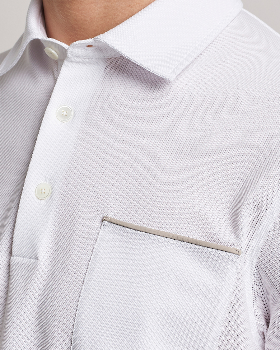 Mies | Pikeet | Zegna | Short Sleeve Pocket Polo White