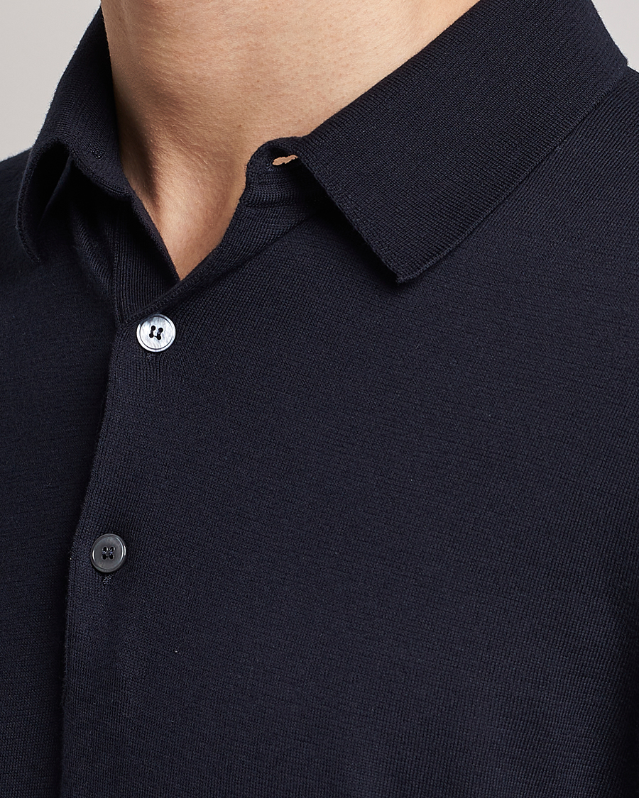 Mies | Pikeet | Zegna | Premium Cotton Knitted Polo Navy