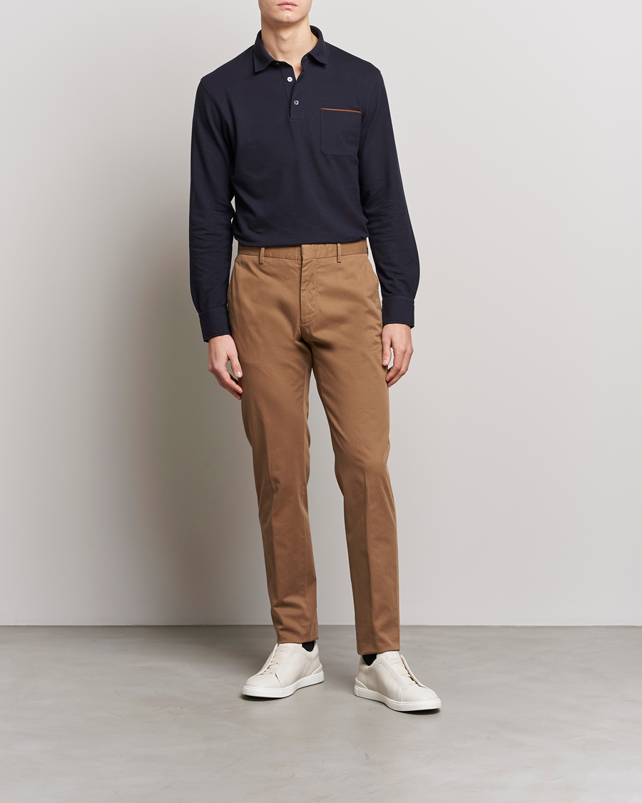 Mies | Housut | Zegna | Slim Fit Premium Cotton Chinos Khaki