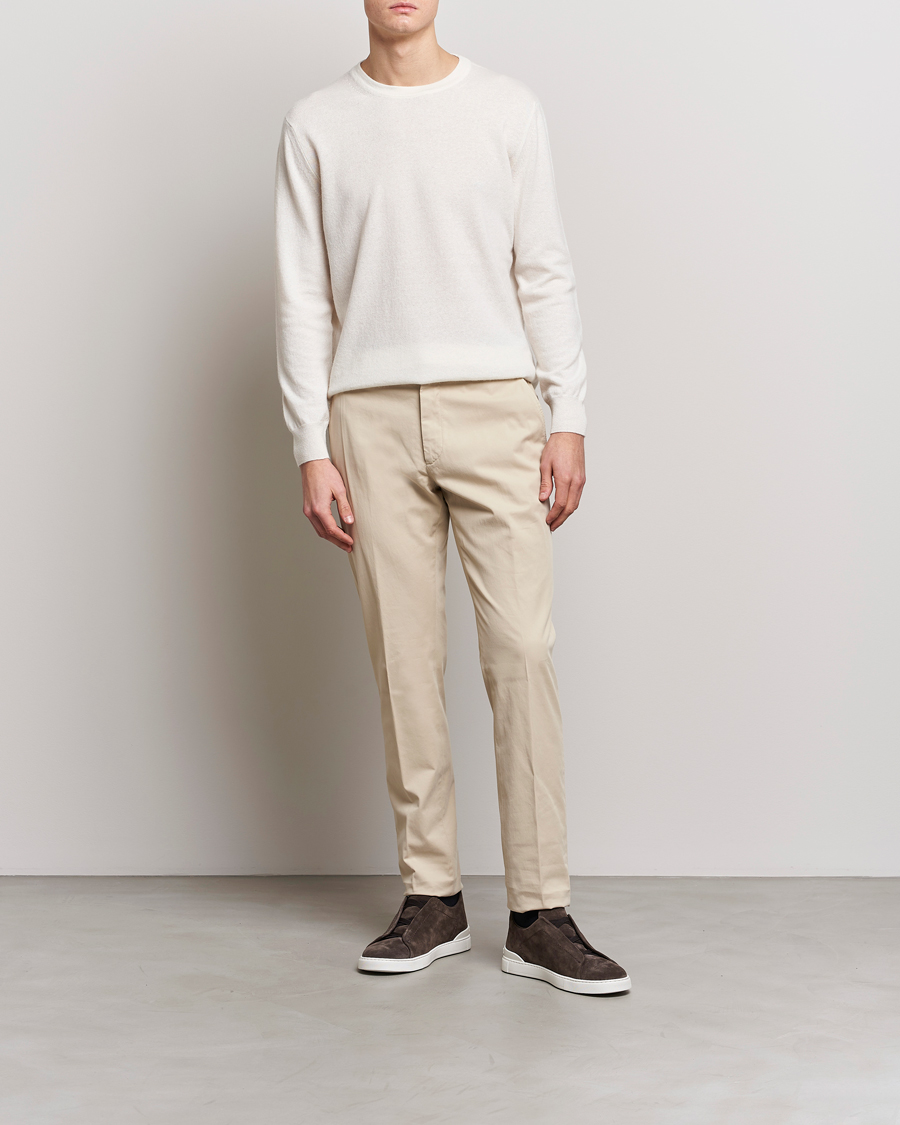 Mies | Housut | Zegna | Slim Fit Premium Cotton Chinos Off White