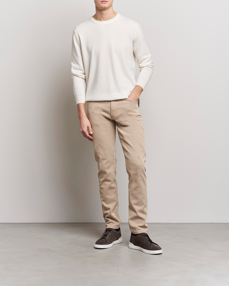 Mies | Housut | Zegna | Slim Fit Dyed 5-Pocket Pants Brown
