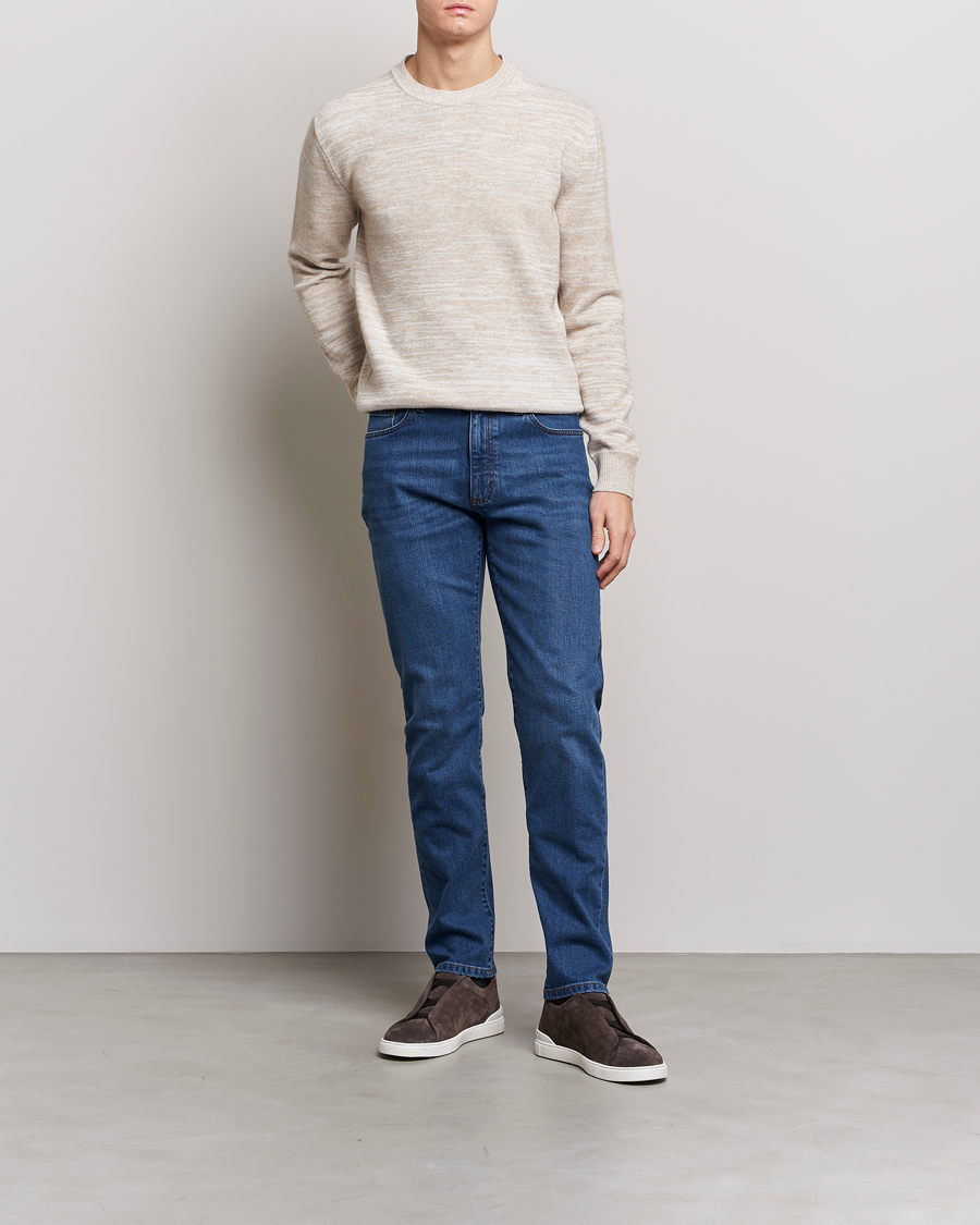 Mies | Farkut | Zegna | Slim Fit Stretch Denim Jeans Stone Wash