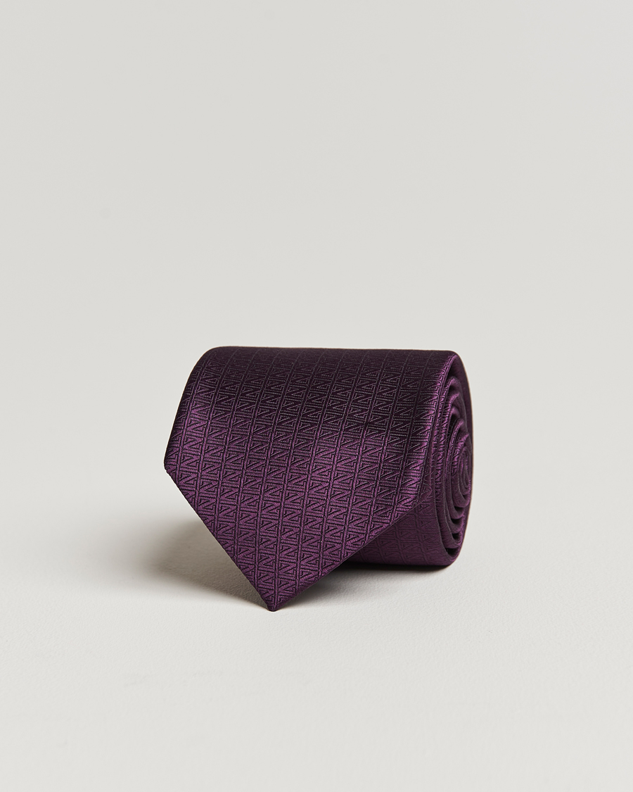 Mies | Zegna Monogram Silk Tie Dark Purple | Zegna | Monogram Silk Tie Dark Purple
