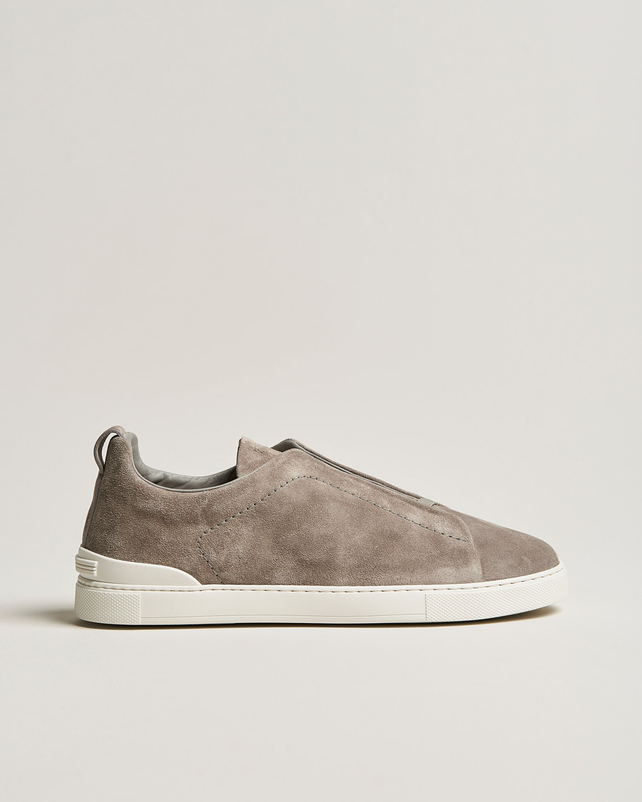 Mies | Zegna Triple Stitch Sneakers Grey Suede | Zegna | Triple Stitch Sneakers Grey Suede