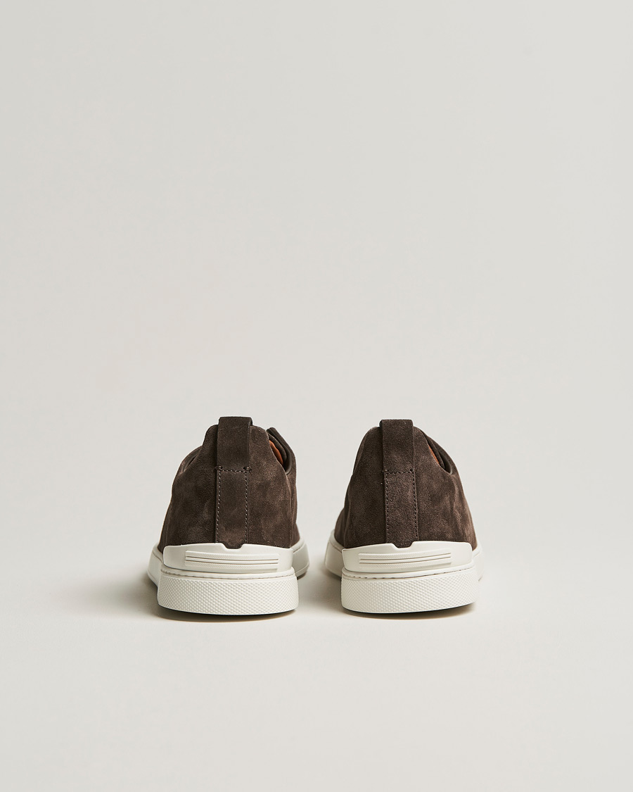 Mies | Zegna Triple Stitch Sneakers Dark Brown Suede | Zegna | Triple Stitch Sneakers Dark Brown Suede