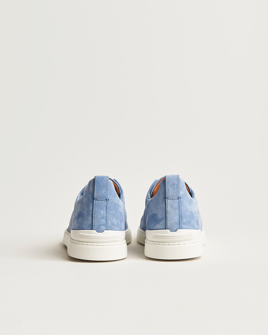 Mies | Zegna Triple Stitch Sneakers Light Blue Suede | Zegna | Triple Stitch Sneakers Light Blue Suede