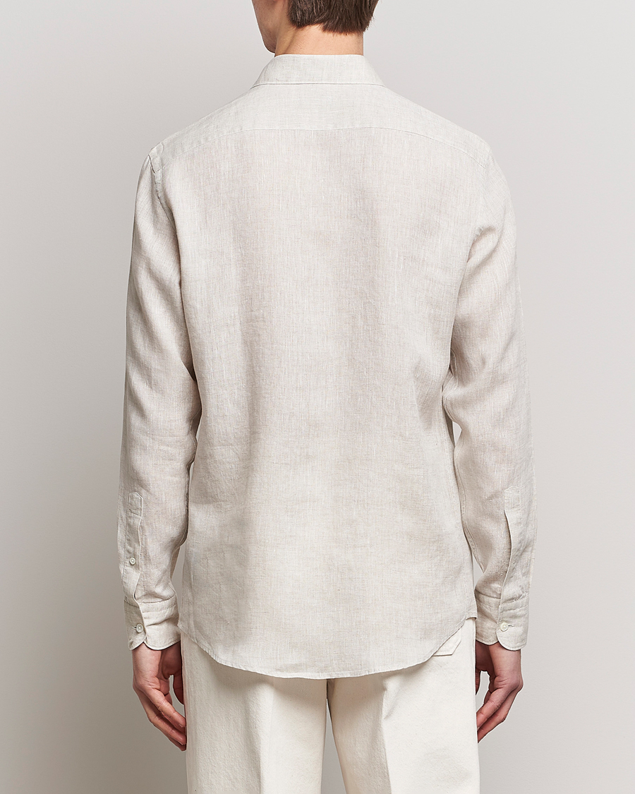Mies | Kauluspaidat | Zegna | Slim Fit Linen Shirt Light Beige