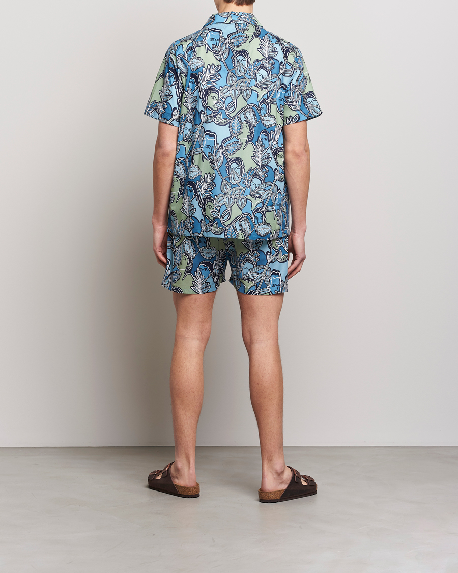 Mies | Yöpuvut | Derek Rose | Shortie Printed Cotton Pyjama Set Multi