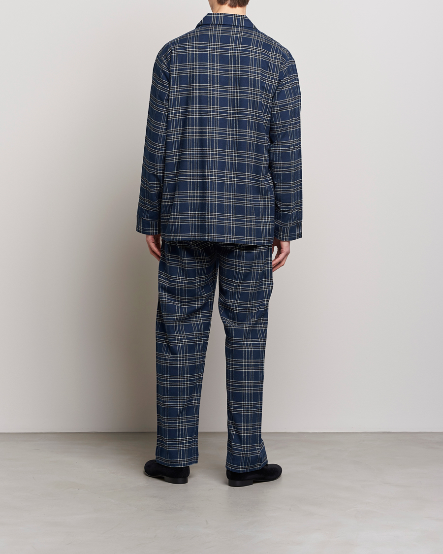 Mies | Oloasut | Derek Rose | Checked Cotton Pyjama Set Navy