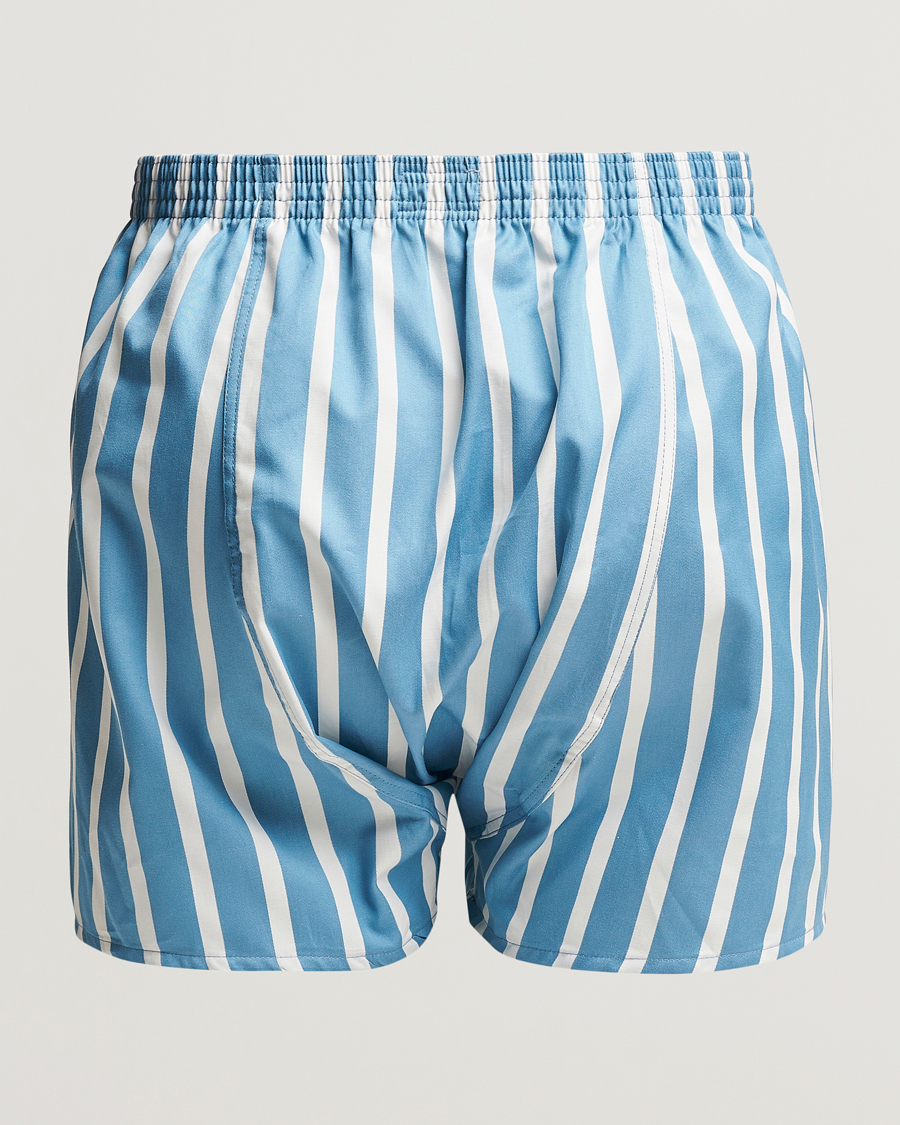 Mies | Alusvaatteet | Derek Rose | Classic Fit Striped Cotton Boxer Shorts Blue/White