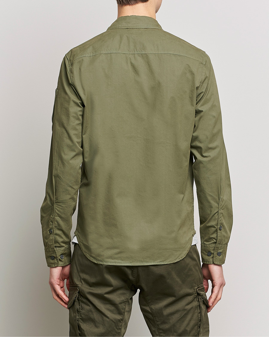 Mies | Kauluspaidat | C.P. Company | Garment Dyed Gabardine Zip Shirt Jacket Olive