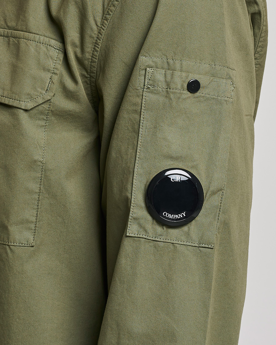 Mies | Kauluspaidat | C.P. Company | Garment Dyed Gabardine Zip Shirt Jacket Olive