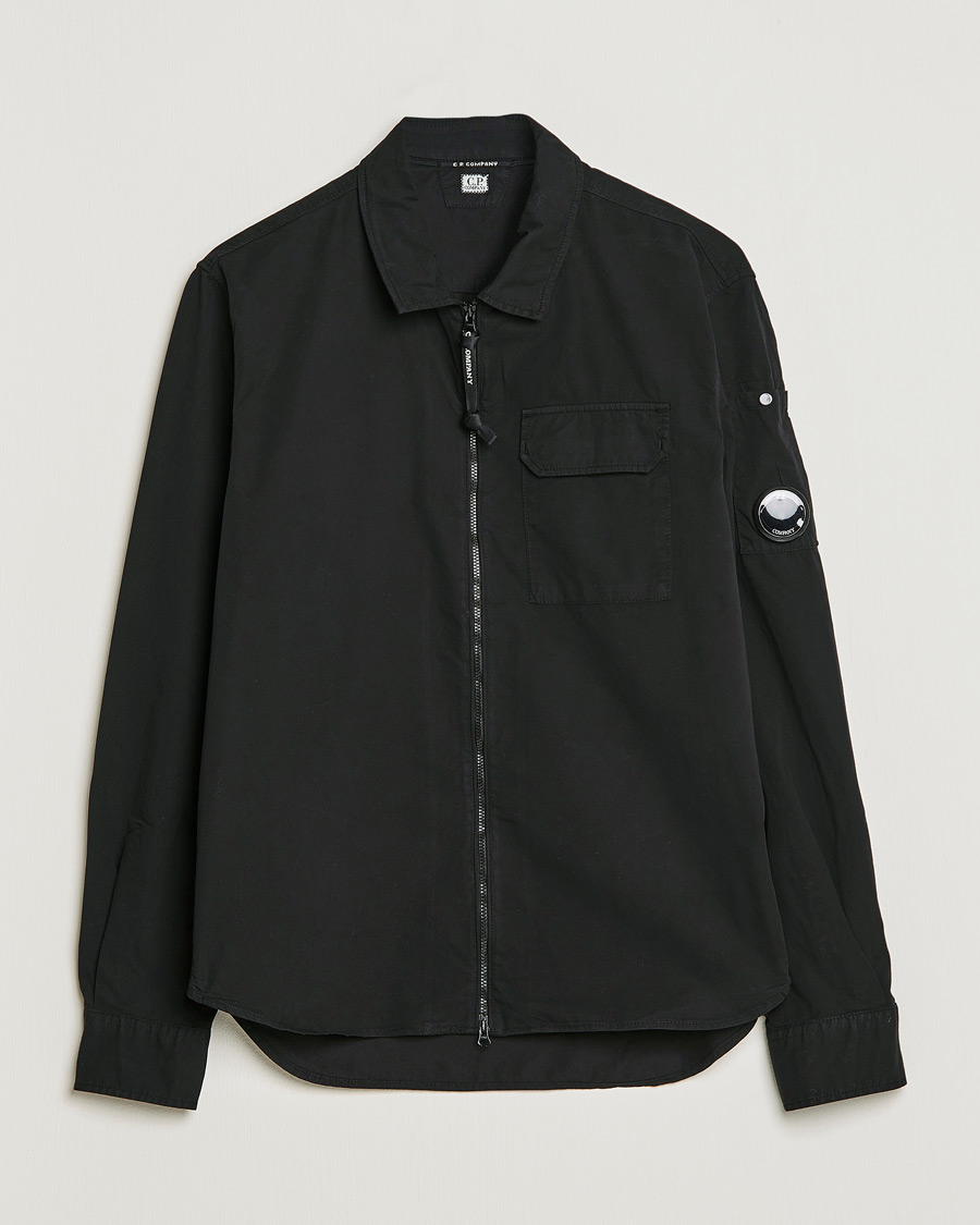 Mies | Kauluspaidat | C.P. Company | Garment Dyed Gabardine Zip Shirt Jacket Black