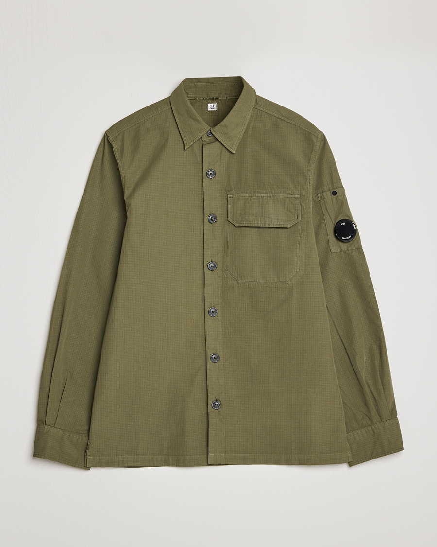 Mies | Kauluspaidat | C.P. Company | Cotton Rip Stop Overshirt Green