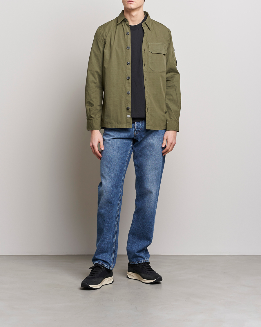 Mies | Kauluspaidat | C.P. Company | Cotton Rip Stop Overshirt Green