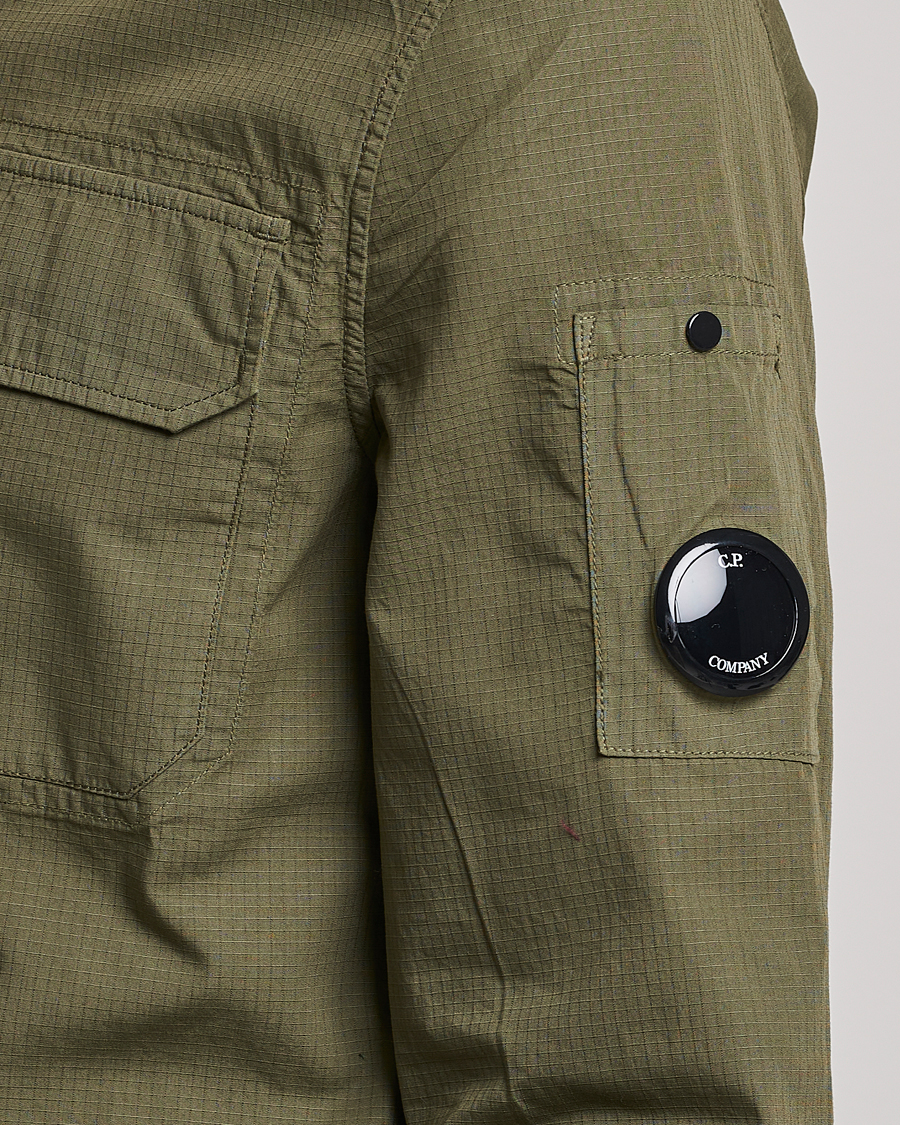 Mies | Kauluspaidat | C.P. Company | Cotton Rip Stop Overshirt Green