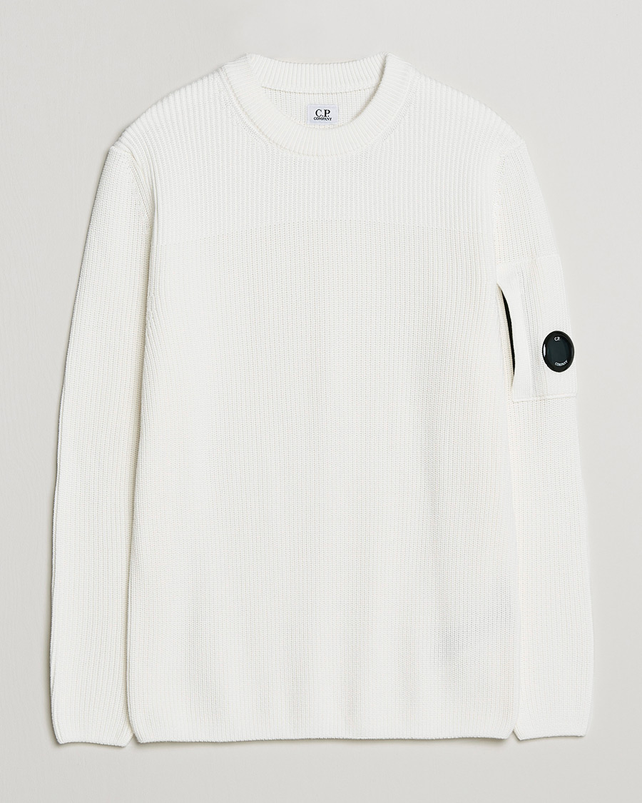 Mies | Puserot | C.P. Company | Sea Island Knitted Cotton Crew Neck White