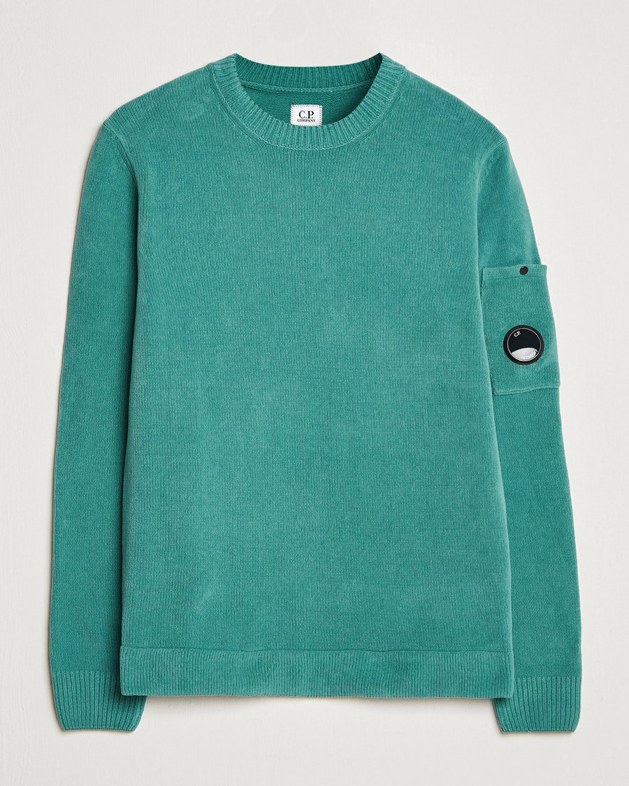 Mies | Puserot | C.P. Company | Cotton Chenille Crew Neck Ocean Green